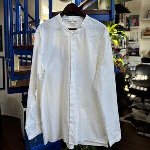 COS White V-Neck Minimal Shirt Size L